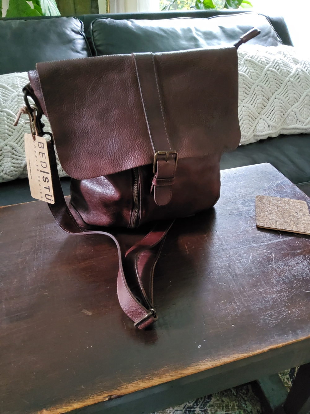 Bed|Stu Brown Leather Messenger Bag Jack Nwt.